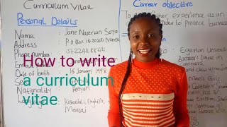 curriculum vitae How to write a CV KCSE functional writing [upl. by Euqinomod734]