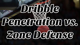 Dribble Penetration against Zone Defense Basketball Offense Tutorial [upl. by Aleacem]