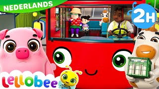 De Wielen Van De Grote Rode Bus  Lellobee Nederlands  Kinderliedjes  Leervideos voor kinderen [upl. by Akino]