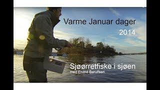 Sjøørretfiske i sjøen  Varme Januar dager 2014 Med Eivind Berulfsen [upl. by Edyaw]