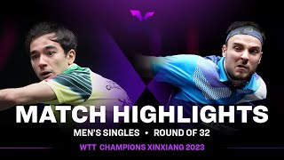 Hugo Calderano vs Simon Gauzy  MS R32  WTT Champions Xinxiang 2023 [upl. by Arahc]