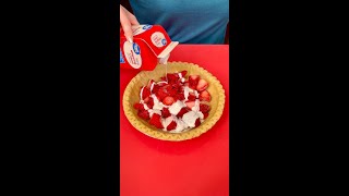 Easy Strawberries amp Cream Pie 🍓berries pie desserts easydessert [upl. by Doownil]