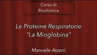 Le proteine respiratorie  la mioglobina  L38 [upl. by Domela]