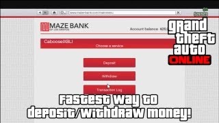 Grand Theft Auto Online Fastest way to DepositWithdraw Money GTA Online [upl. by Beetner]