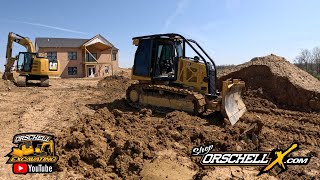 Building a Pad for a Pole Barn using the Cat Dozer and Excavator [upl. by Eehc]