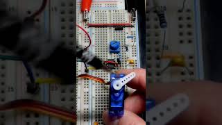 555 Trimpot Controls Servo Position Circuit short shorts electronics [upl. by Esiuol]