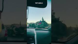 Convoy of Russian military vehicles leaving Damascus on M5 highway [upl. by Suiravat]