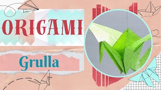 Origami Grulla  𝐂𝐫𝐚𝐧𝐞 ✂📰 Cuento Infantil  Tutorial [upl. by Sillihp]