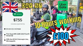 Day 🇬🇧 57🤑 Deliveroo 👿amp Uber eats 🔥delivery job London  Part Time Earnings tips 2024 [upl. by Gibert]