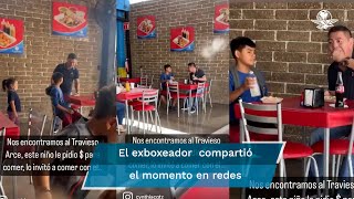 “El Travieso” Arce invita tacos a niño que le pidió dinero y se viraliza [upl. by Emarie]