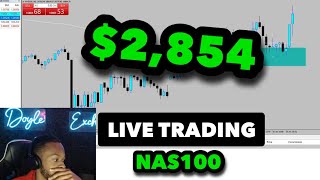 Live Trading NAS100 2854 In 45 Minutes Using Supply amp Demand Strategy FOREX [upl. by Refinnej]