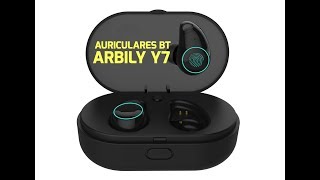 Review de los auriculares bluetooth tipo Airpods Arbily Y7 con caja de carga [upl. by Ahsienot]