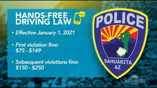 Sahuarita Police Department PSA New Arizona Hands Free Driving Law [upl. by Ogren466]