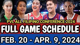 PVL 2024 FULL GAME SCHEDULE  FEBRUARY 20  APRIL 9 2024 pvl2024 pvlgameschedule gameschedule [upl. by Miltie]