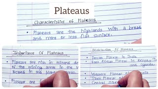 10 lines on PlateausCharacteristicsSignificance Of Plateaus Importance Of PlateausDistribution [upl. by Malsi]