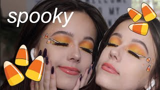 CANDY CORN MAKEUP TUTORIAL lets get spooky yall [upl. by Nodroj]