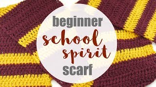 How To Crochet the Beginner School Spirit Scarf [upl. by Ecraep]