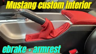 S197 Custom Leather Interior upgrades replace parking brake boot and armrest cover [upl. by Dulce762]