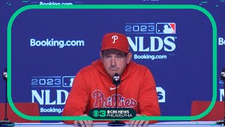 Phillies manager Rob Thomson names Ranger Suarez as Game 1 starter vs Braves in NLDS [upl. by Yodlem]