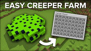 Minecraft Easiest Creeper Farm With 1 Cat  650 Gunpowder Per Hour [upl. by Filippo35]