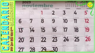 CALENDARIO ALMANAQUE LUNAR NOVIEMBRE 2023 [upl. by Erdnuaed]