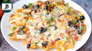 1 Minute Loaded Cheesy Nachos Recipe  Easy Vegetable Nachos by Marinated Goodness [upl. by Pip783]