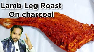 LAMB LEG ROAST ON CHARCOAL  HOMEMADE  LAMB LEG COOKING  COOKING VLOG [upl. by Stiruc]