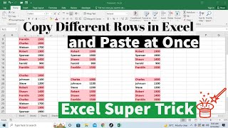 How To Copy different Multiple Rows and Paste Them at Once  Copy and Paste Selected Rows In Excel [upl. by Anetsirk612]