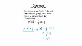 Lineare Funktion  Übung Punkt und Gerade [upl. by Gudren]