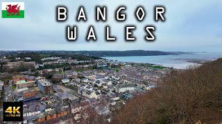 Bangor City in Gwynedd Wales  Bangor University and Cathedral 4K Walking Tour [upl. by Hoj]