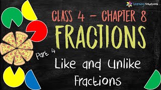 Like and Unlike Fractions  Class 4 Maths [upl. by Sirovart]