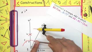 Class 9  Chapter 11 Exercise 112  Question 1 Constructions  Triangle  NCERT Maths [upl. by Ahsaelat369]