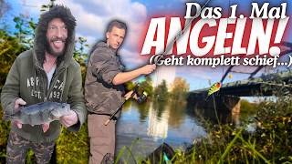 Erstes Mal Angeln  Livebiss Catch amp Cook und beinahe Katastrophe [upl. by Nylissej]