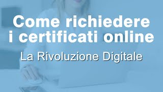 Come richiedere i certificati online sul sito ANPR [upl. by Ludovick]