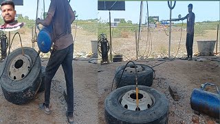 22 5 Tubeless tyre Change rotation  easy method tyre fittings [upl. by Ekusoyr917]