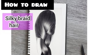 Realistic Braided Hair Drawing  Charcoal Tutorial for Beginners [upl. by Garibull]