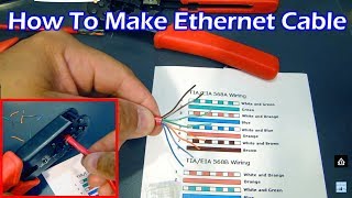 How To Make Ethernet Cable RJ45  Straight Through amp Crossover [upl. by Xuaeb708]