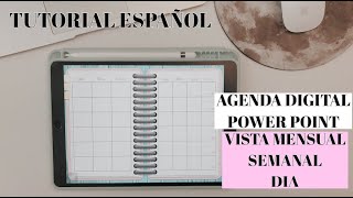 📒 TUTORIAL Agenda Digital con POWER POINT  Vista MENSUALSEMANALDIA  hipervínculos  yuliyellow [upl. by Adlar]