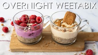 5Minute Cheesecake Overnight Weetabix 2 Variations Healthy Breakfast Vegan [upl. by Fronnia]