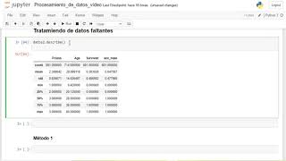 Imputar datos faltantes en un DataFrame  PYTHON [upl. by Alvina]