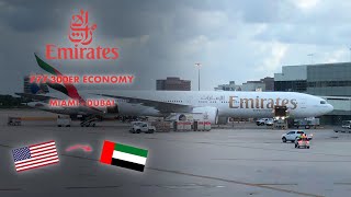 Trip Report  Emirates Boeing 777300ER Economy  Miami to Dubai [upl. by Philine]