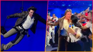 Fans capture awkward moment when woman tries to kiss Tom Cruise during Olympic closing [upl. by Dich]