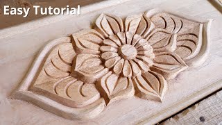 Awaken your creativity Learn to carve a flower 🌼 in wood Relief Carving Tutorial [upl. by Eico424]