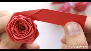 🌹 Cómo hacer rosas con una tira de papel tipo quilling [upl. by Bishop]