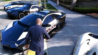 GTA 5  Stealing Luxury Police Cars with Michael Real Life Cars [upl. by Odnomyar385]