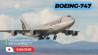 Very DANGEROUS BIG Airplane Landing Qatar Airways Boeing 747 Landing at Madrid Airport [upl. by Akla]