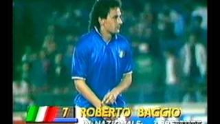 BAGGIO  1 goal against Uruguay 1989 Friendly [upl. by Nuawaj621]