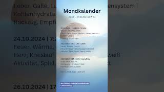 Mondkalender KW43 2024 mondkalender [upl. by Dollie525]