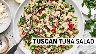 TUSCAN TUNA SALAD  ProteinPacked  Meal Prep Friendly Salad Recipe [upl. by Selinda916]