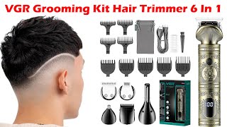 VGR Grooming Kit Hair Trimmer 6 In 1 Hair Clipper Nose Trimmer Shaver Body Trimmer Professional [upl. by Icats]